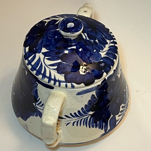 Mexican Talavera Pottery Creamer Pitcher Blue & White - Picture 11 of 16